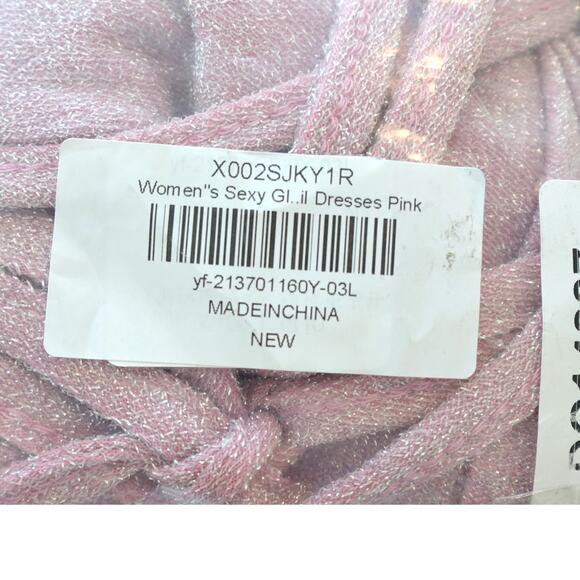 Pink glitter bodycon strappy dress Size Medium - Picture 10 of 10